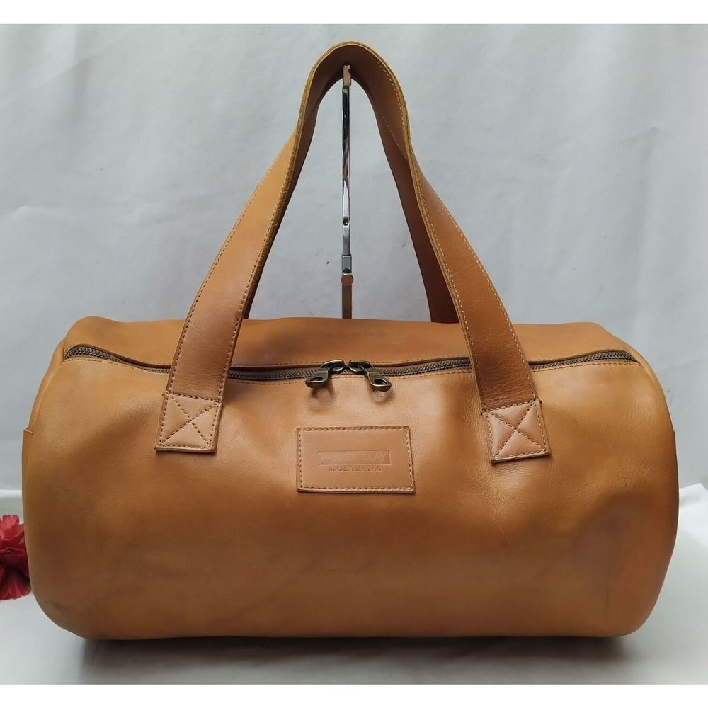 Packer Clay Omo Overnight Tan Brown Leather Travel Duffle Bag